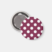 Witte polka-stippen op Bourgogne Magneet (Voorkant / Achterkant)