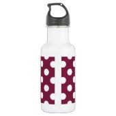 Witte polka-stippen op Bourgogne Waterfles (Achterkant)