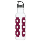 Witte polka-stippen op Bourgogne Waterfles (Achterkant)