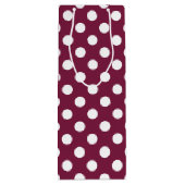 Witte polka-stippen op Bourgogne Wijn Cadeautas (Achterkant)