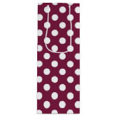 Witte polka-stippen op Bourgogne Wijn Cadeautas (Voorkant)