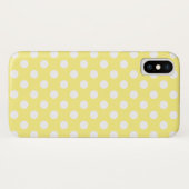 Witte polka stippen op citroengeel Case-Mate iPhone case (Achterkant (horizontaal))