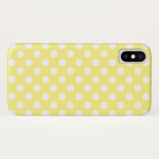 Witte polka stippen op citroengeel Case-Mate iPhone case (Achterkant (horizontaal))