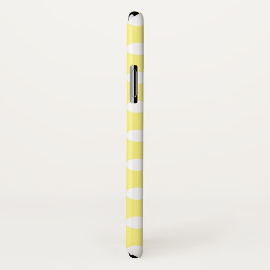 Witte polka stippen op citroengeel Case-Mate iPhone case (Achterkant / rechts)