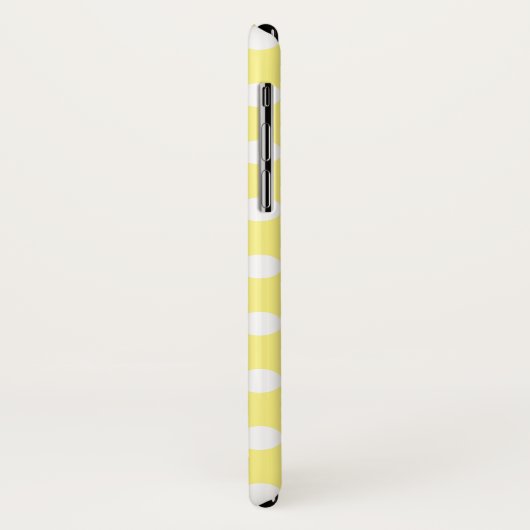 Witte polka stippen op citroengeel Case-Mate iPhone case (Achterkant/links)