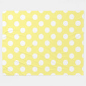 Witte polka stippen op citroengeel fleece deken (Voorkant (Horizontaal))