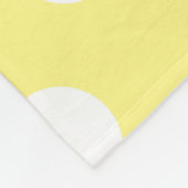 Witte polka stippen op citroengeel fleece deken (Hoek)