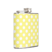 Witte polka stippen op citroengeel heupfles (Rechts)