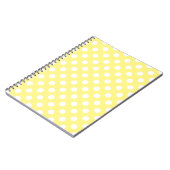 Witte polka stippen op citroengeel notitieboek (Linkerzijde)
