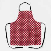Witte Polka stippen op Crimson rode achtergrond Schort (Voorkant)
