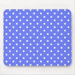 witte polka stippen op een blauwe achtergrond. muismat