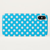 Witte polka stippen op elektrisch blauw Case-Mate iPhone case (Achterkant (horizontaal))