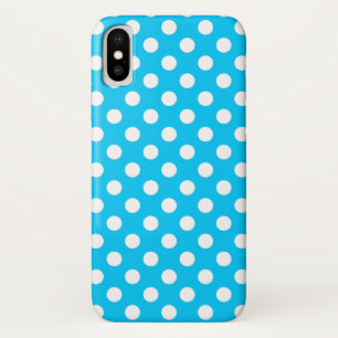 Witte polka stippen op elektrisch blauw Case-Mate iPhone case