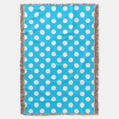 Witte polka stippen op elektrisch blauw deken (Voorkant Verticaal)