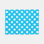 Witte polka stippen op elektrisch blauw fleece deken (Voorkant (Horizontaal))