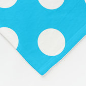 Witte polka stippen op elektrisch blauw fleece deken (Hoek)