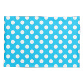 Witte polka stippen op elektrisch blauw kussensloop (Achterkant)