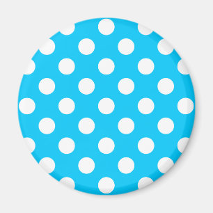 Witte polka stippen op elektrisch blauw magneet