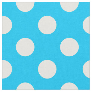 Witte polka stippen op elektrisch blauw stof