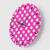 Witte polka-stippen op fuchsia grote klok (Hoek)