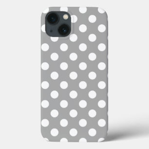 Witte polka stippen op grijs Hoesje-Mate iPhone ca Case-Mate iPhone Case
