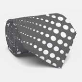 Witte polka stippen op grijze retro stropdas (Opgerold)