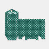 witte polka stippen op groen bedankdoosjes (Uitgevouwen)