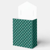 witte polka stippen op groen bedankdoosjes (Geopend)