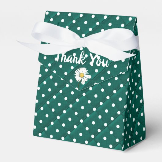 witte polka stippen op groen bedankdoosjes (Voorkant Zijde)