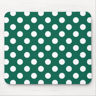 Witte polka-stippen op groen muismat