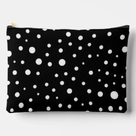 Witte polka stippen op grote zwart etui