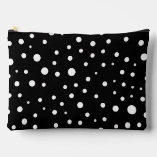 Witte polka stippen op grote zwart etui