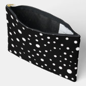 Witte polka stippen op grote zwart etui (Open)
