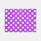 Witte polka-stippen op helder paars fleece deken (Voorkant (Horizontaal))