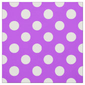 Witte polka-stippen op helder paars stof (Swatch)