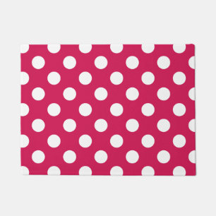 Witte polka stippen op kermis deurmat