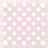 Witte polka stippen op kermis glazen onderzetter (Achterkant)