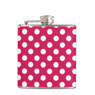 Witte polka stippen op kermis heupfles