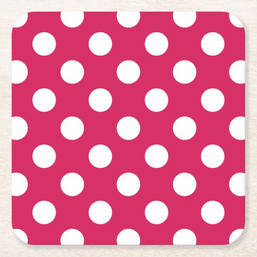 Witte polka stippen op kermis kartonnen onderzetters (Voorkant)