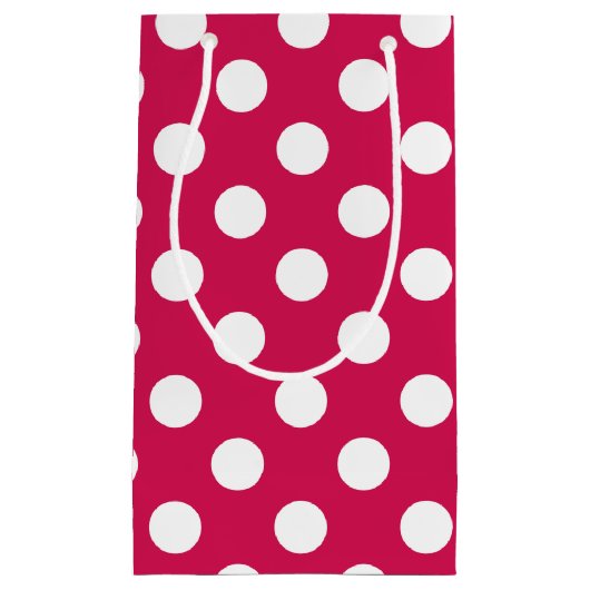 Witte polka stippen op kermis klein cadeauzakje (Voorkant)