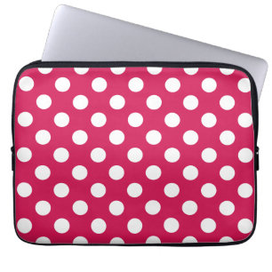 Witte polka stippen op kermis laptop sleeve
