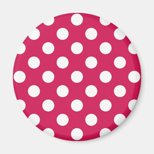 Witte polka stippen op kermis magneet (Voorkant)