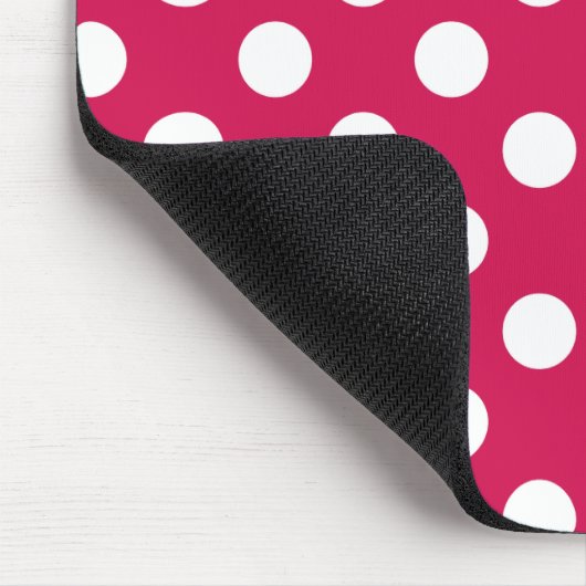 Witte polka stippen op kermis muismat (Hoek)