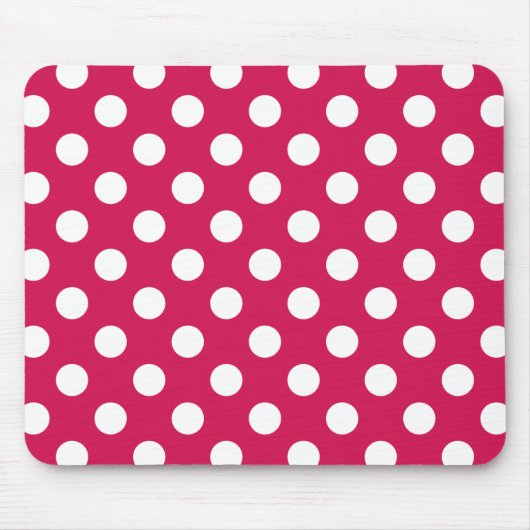 Witte polka stippen op kermis muismat (Voorkant)