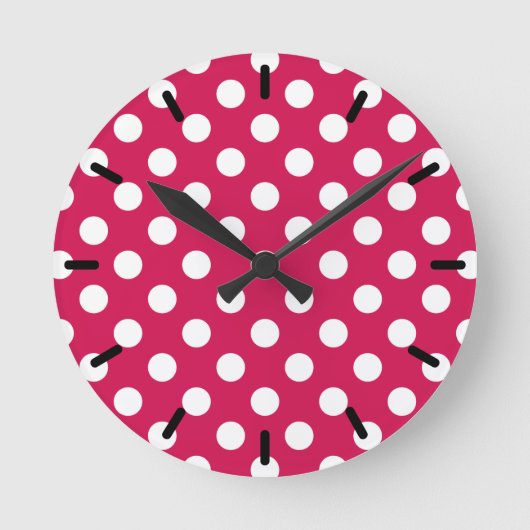 Witte polka stippen op kermis ronde klok (Voorkant)