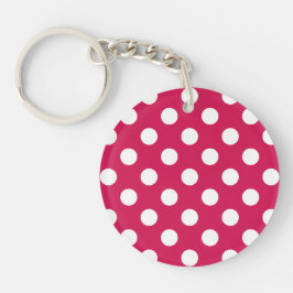 Witte polka stippen op kermis sleutelhanger