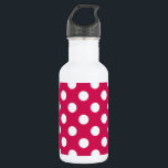 Witte polka stippen op kermis waterfles<br><div class="desc">Witte polka stippen op kermis</div>