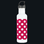 Witte polka stippen op kermis waterfles<br><div class="desc">Witte polka stippen op kermis</div>