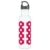 Witte polka stippen op kermis waterfles  (Achterkant)