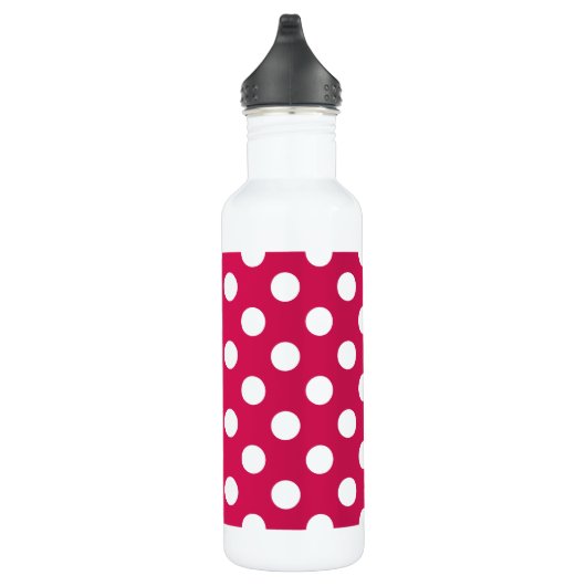 Witte polka stippen op kermis waterfles  (Rechts)